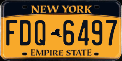 NY license plate FDQ6497