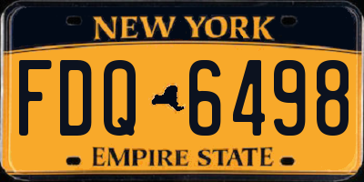 NY license plate FDQ6498