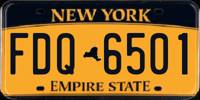 NY license plate FDQ6501