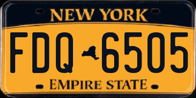 NY license plate FDQ6505