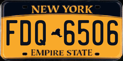 NY license plate FDQ6506
