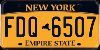 NY license plate FDQ6507