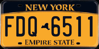 NY license plate FDQ6511