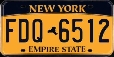 NY license plate FDQ6512