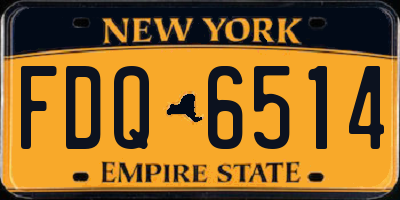 NY license plate FDQ6514