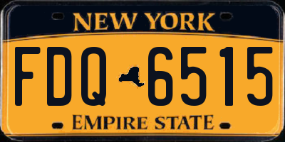 NY license plate FDQ6515