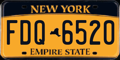 NY license plate FDQ6520