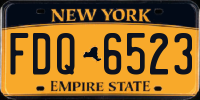 NY license plate FDQ6523