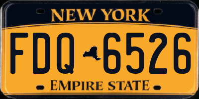 NY license plate FDQ6526