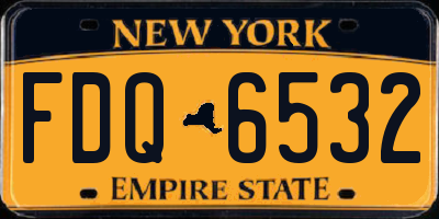 NY license plate FDQ6532
