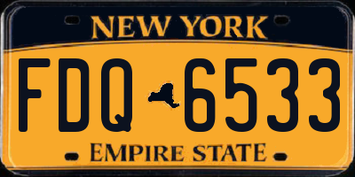 NY license plate FDQ6533