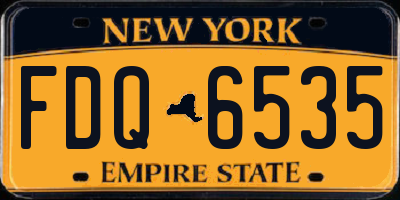 NY license plate FDQ6535