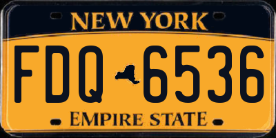NY license plate FDQ6536