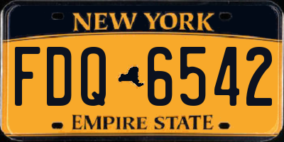 NY license plate FDQ6542