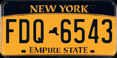 NY license plate FDQ6543