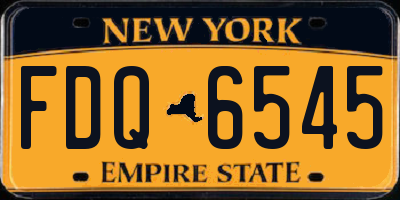 NY license plate FDQ6545