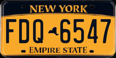 NY license plate FDQ6547
