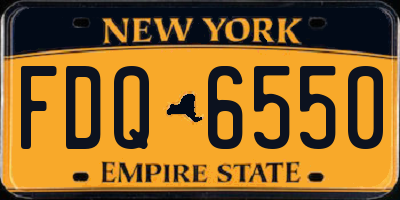 NY license plate FDQ6550