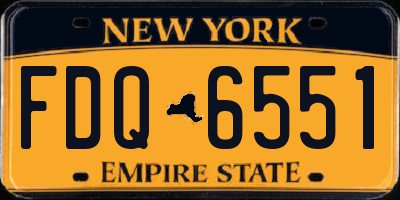 NY license plate FDQ6551