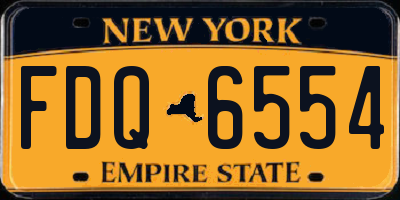 NY license plate FDQ6554