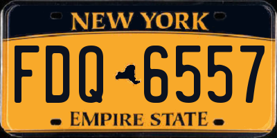 NY license plate FDQ6557