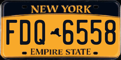 NY license plate FDQ6558
