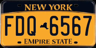 NY license plate FDQ6567