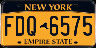 NY license plate FDQ6575