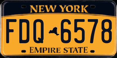 NY license plate FDQ6578