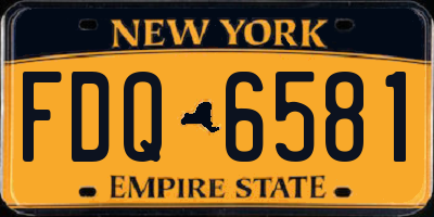 NY license plate FDQ6581