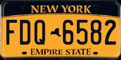 NY license plate FDQ6582