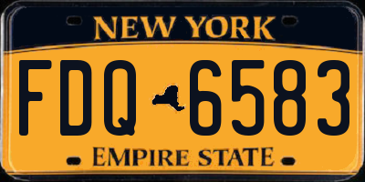 NY license plate FDQ6583