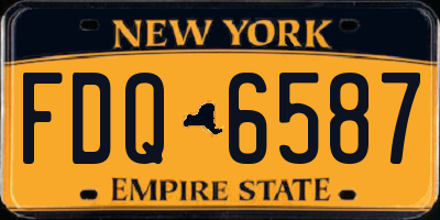 NY license plate FDQ6587