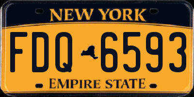 NY license plate FDQ6593