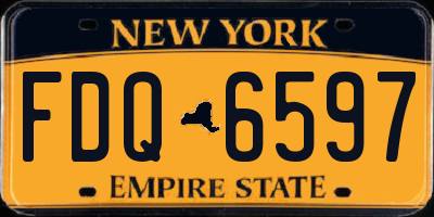 NY license plate FDQ6597