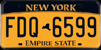 NY license plate FDQ6599