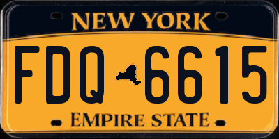 NY license plate FDQ6615