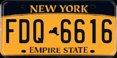 NY license plate FDQ6616