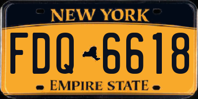 NY license plate FDQ6618