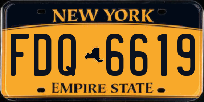 NY license plate FDQ6619