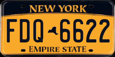 NY license plate FDQ6622