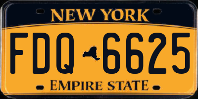 NY license plate FDQ6625