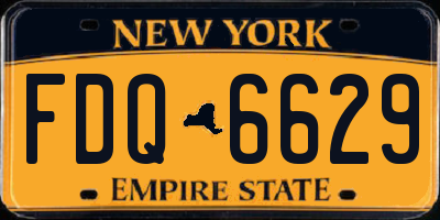NY license plate FDQ6629