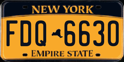 NY license plate FDQ6630