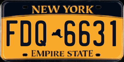 NY license plate FDQ6631