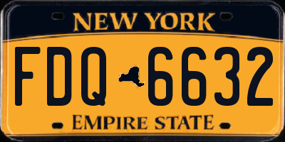 NY license plate FDQ6632