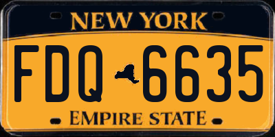 NY license plate FDQ6635