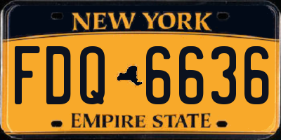 NY license plate FDQ6636