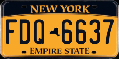 NY license plate FDQ6637
