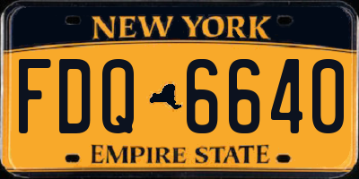 NY license plate FDQ6640